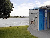 mural on restroom